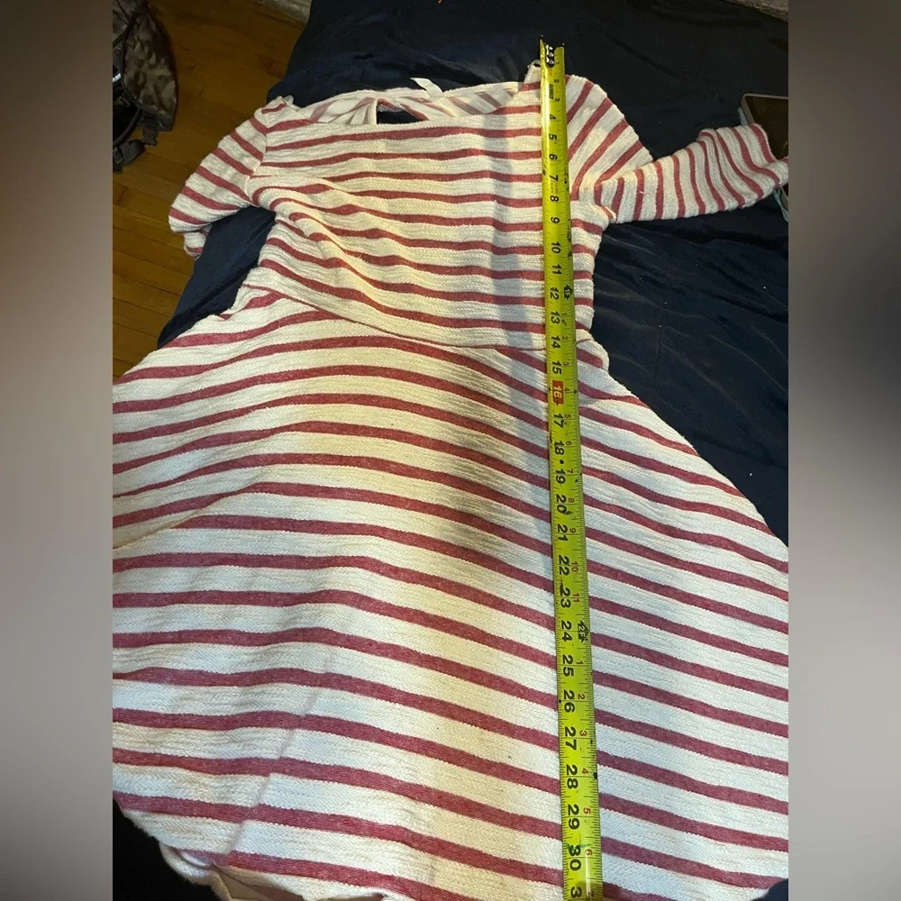 Free People Open Back Fit & Flare Dress With Pockets & Striped Boho Size Small
